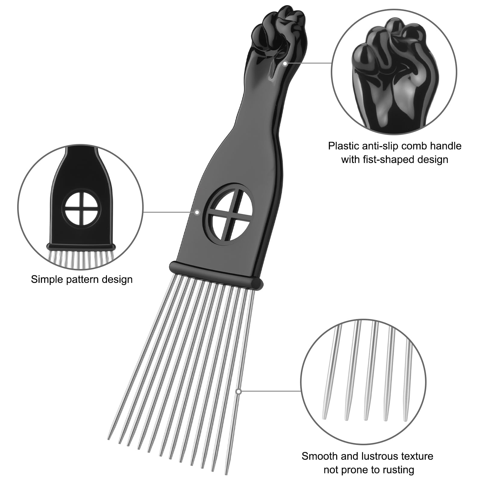CPOXITI peine afro con dientes anchos para desenredar cabellos densos