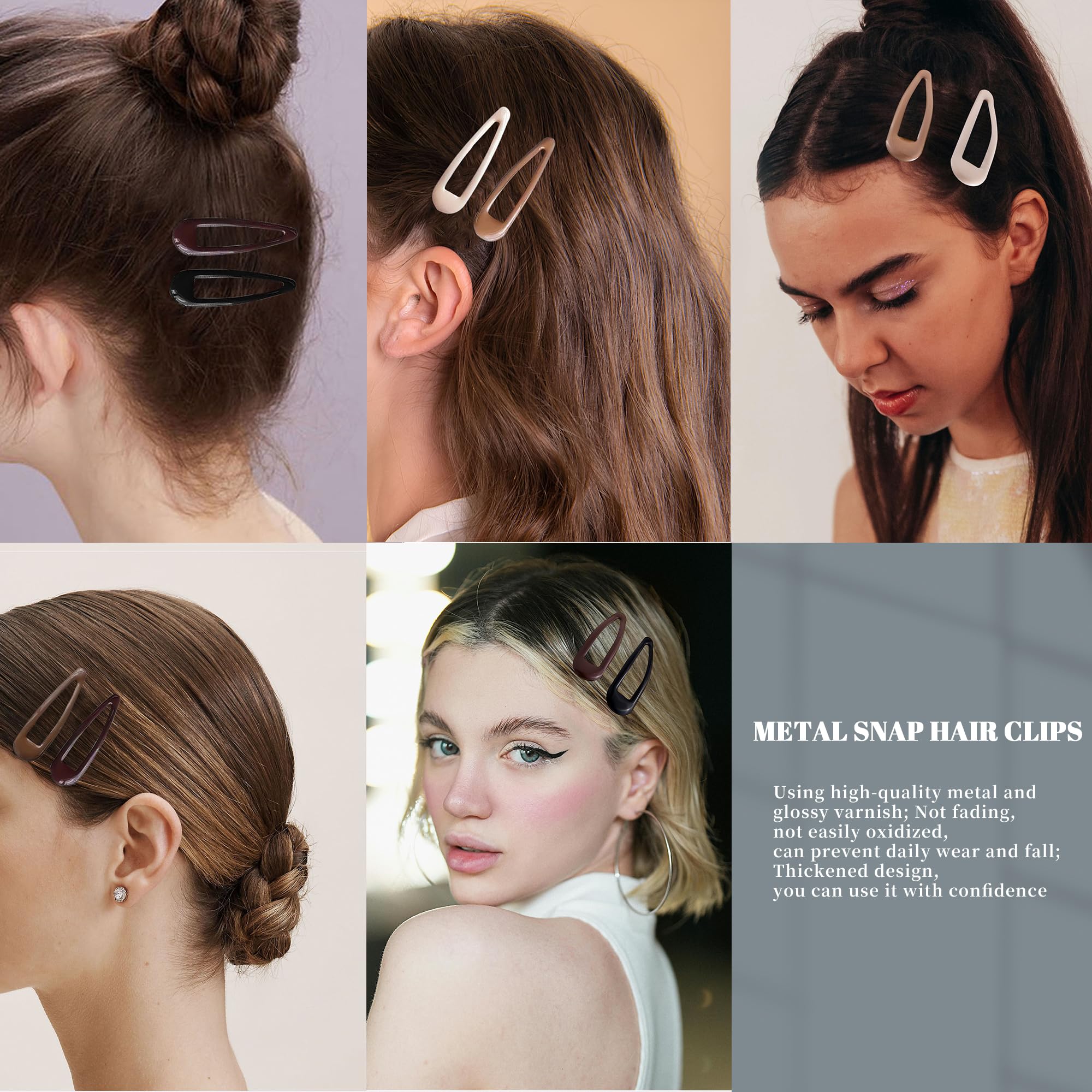 Cptots clip gota de agua gris claro, opción versátil para todo look