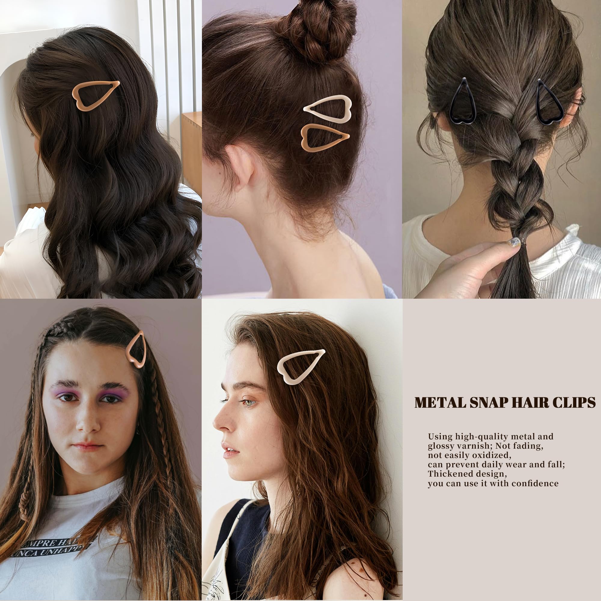 Clip Cptots corazon metal para peinado diario y maquillaje rápido