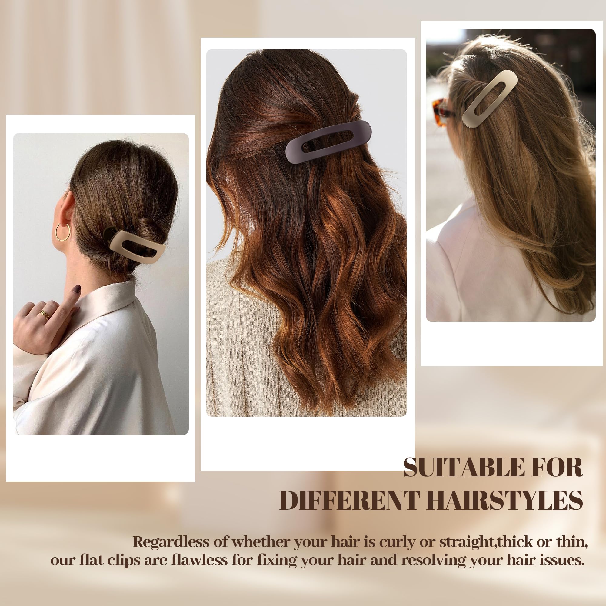 Pinzas planas de Cptots en khaki mate para cabello estable