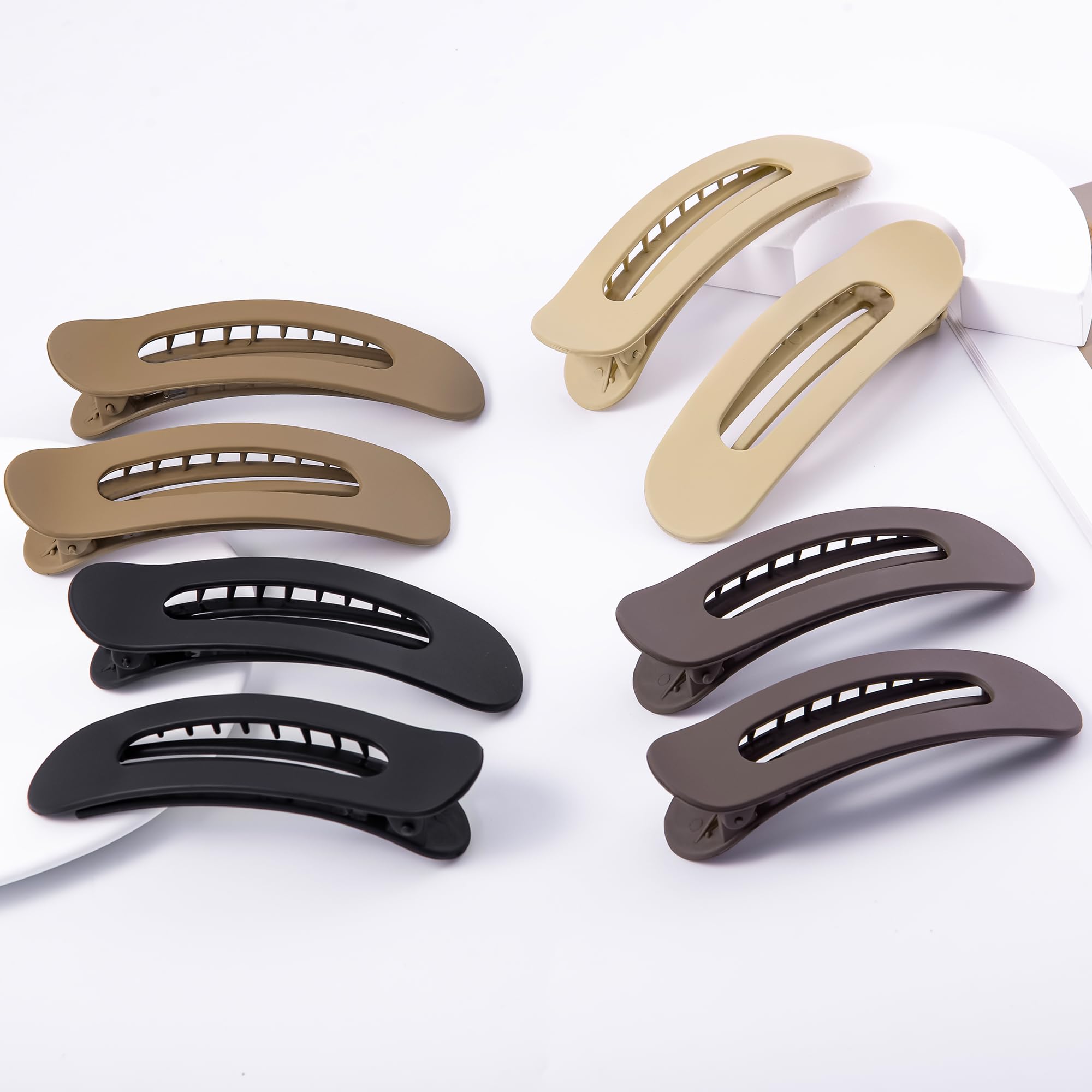 Pinzas rectangulares grandes de Cptots en marrón mate para fijar looks