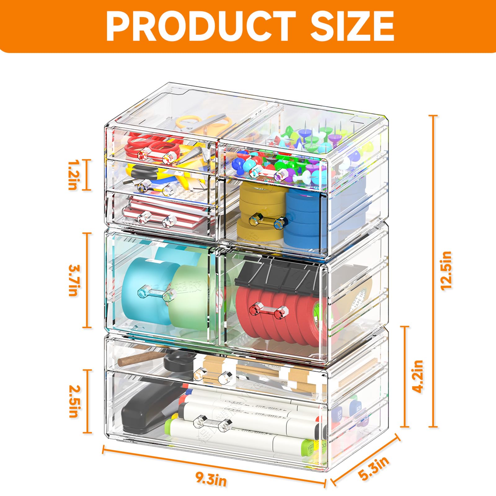 Cq acrylic caja organizadora para baño y cremas en transparencia