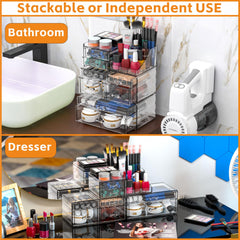 Cq acrylic Organizador para brochas y cosméticos, al alcance de la mano