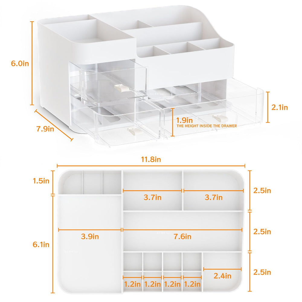 CQ Acrylic diseño moderno en blanco, perfecto para tocador elegante