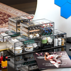 Cq acrylic organizador de maquillaje con cajones de distintos tamaños para cosméticos