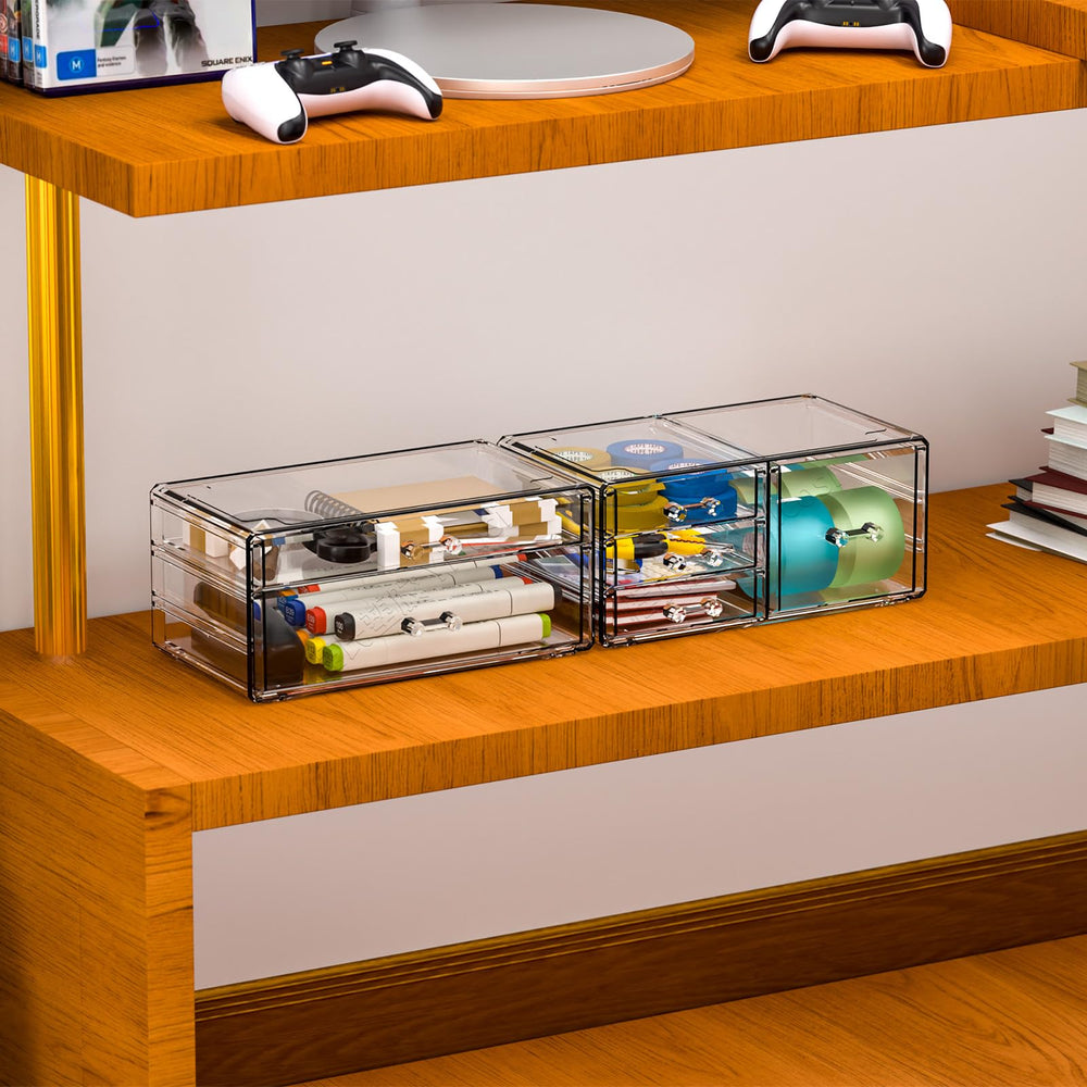 CQ Acrylic rangement maquillage palettes et ombres, bureau clair