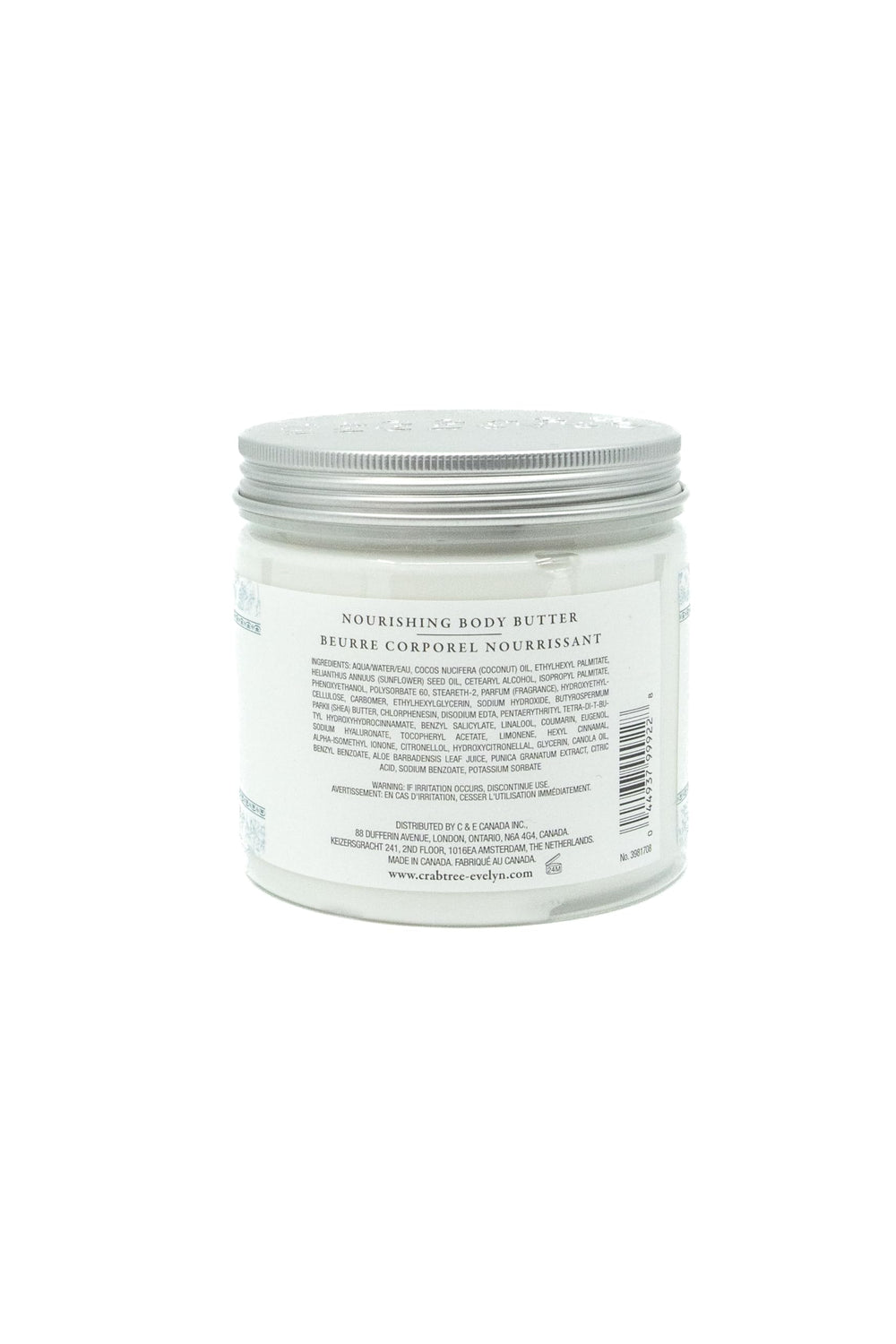 Crabtree & Evelyn Nantucket Briar crema corporal, detalle del envase para hidratación diaria y lujo.