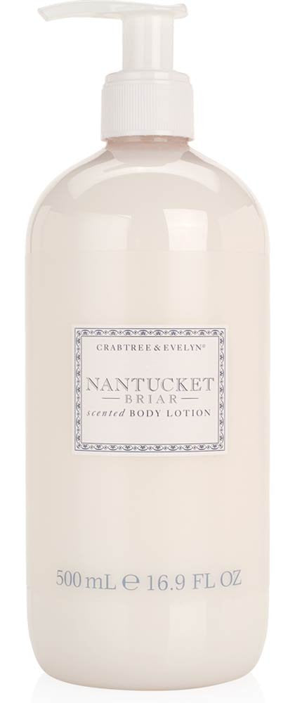 Crabtree & Evelyn Nantucket Briar loción en botella, perfuma la piel y humecta suavemente.