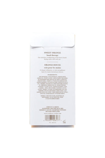 Textura cremosa de Crabtree & Evelyn Sweet Orange Hand Therapy para suavizar manos.