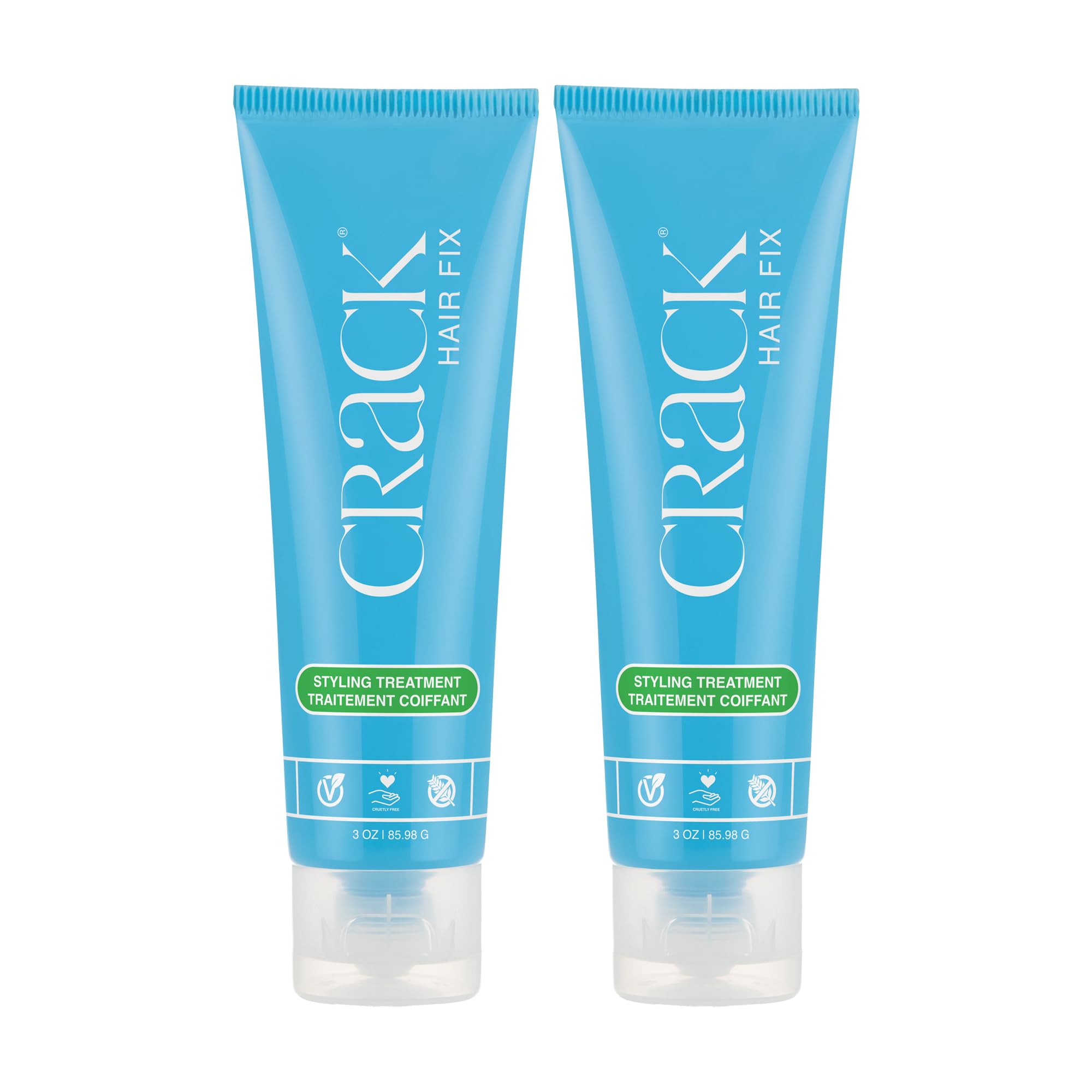 Crack Hair Fix: botella y aplicación suave para control del frizz y brillo saludable.