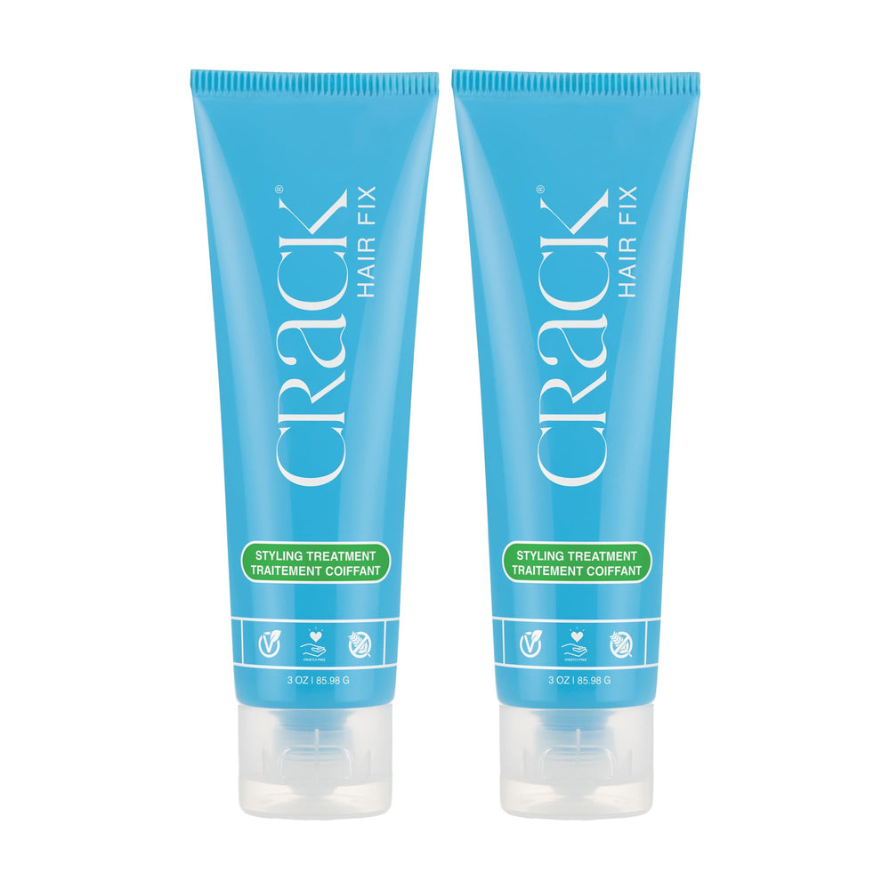 Crack Hair Fix: botella y aplicación suave para control del frizz y brillo saludable.