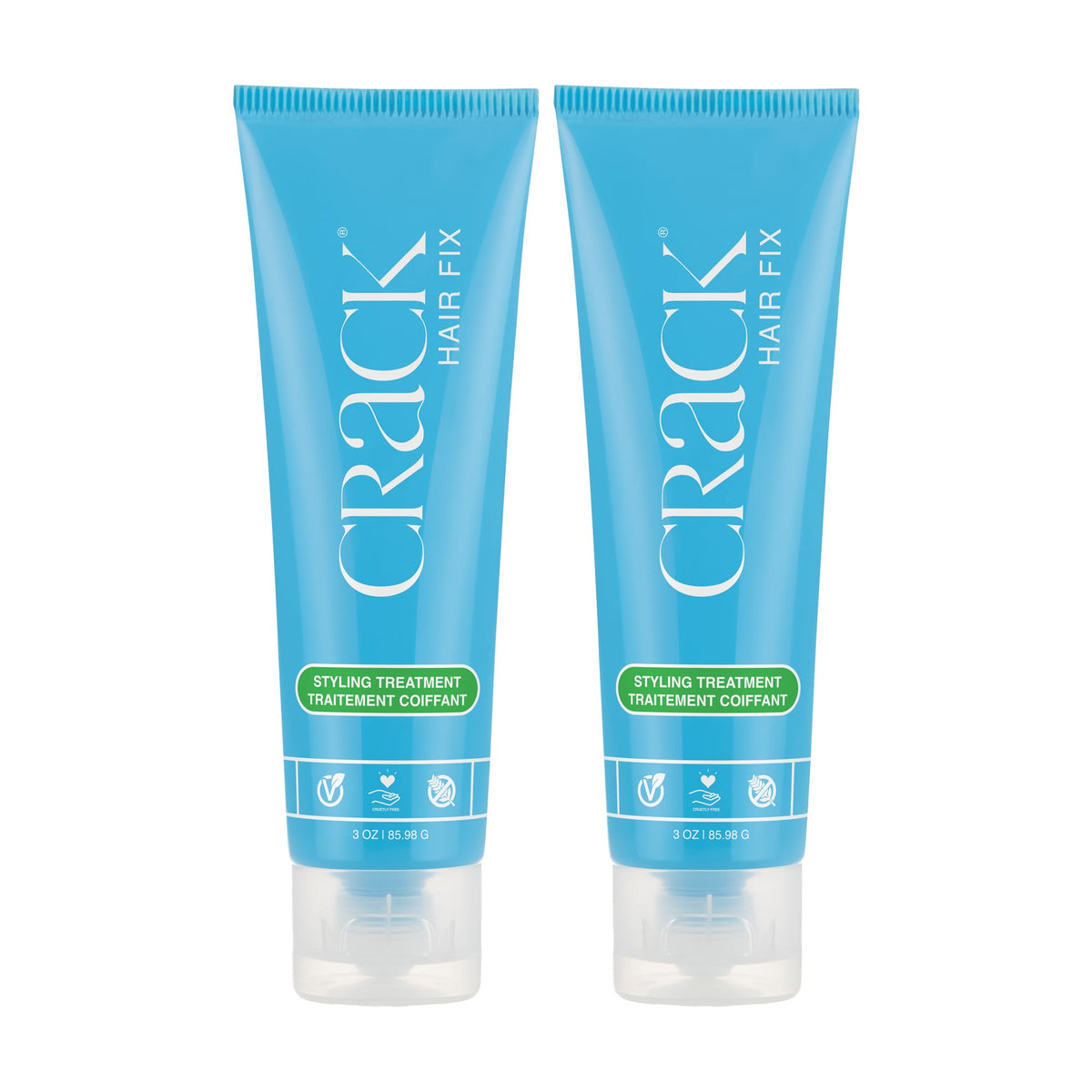 Crack Hair Fix: botella y aplicación suave para control del frizz y brillo saludable.