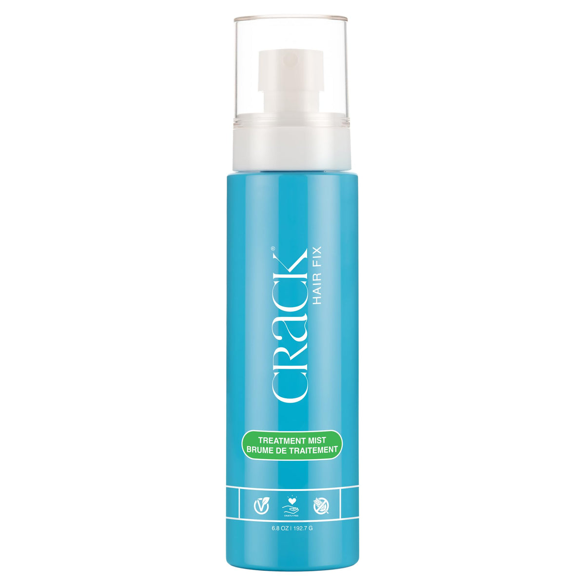 Crack Hair Fix Mist, botella-aplicación: hidrata profundamente y facilita peinado suave.