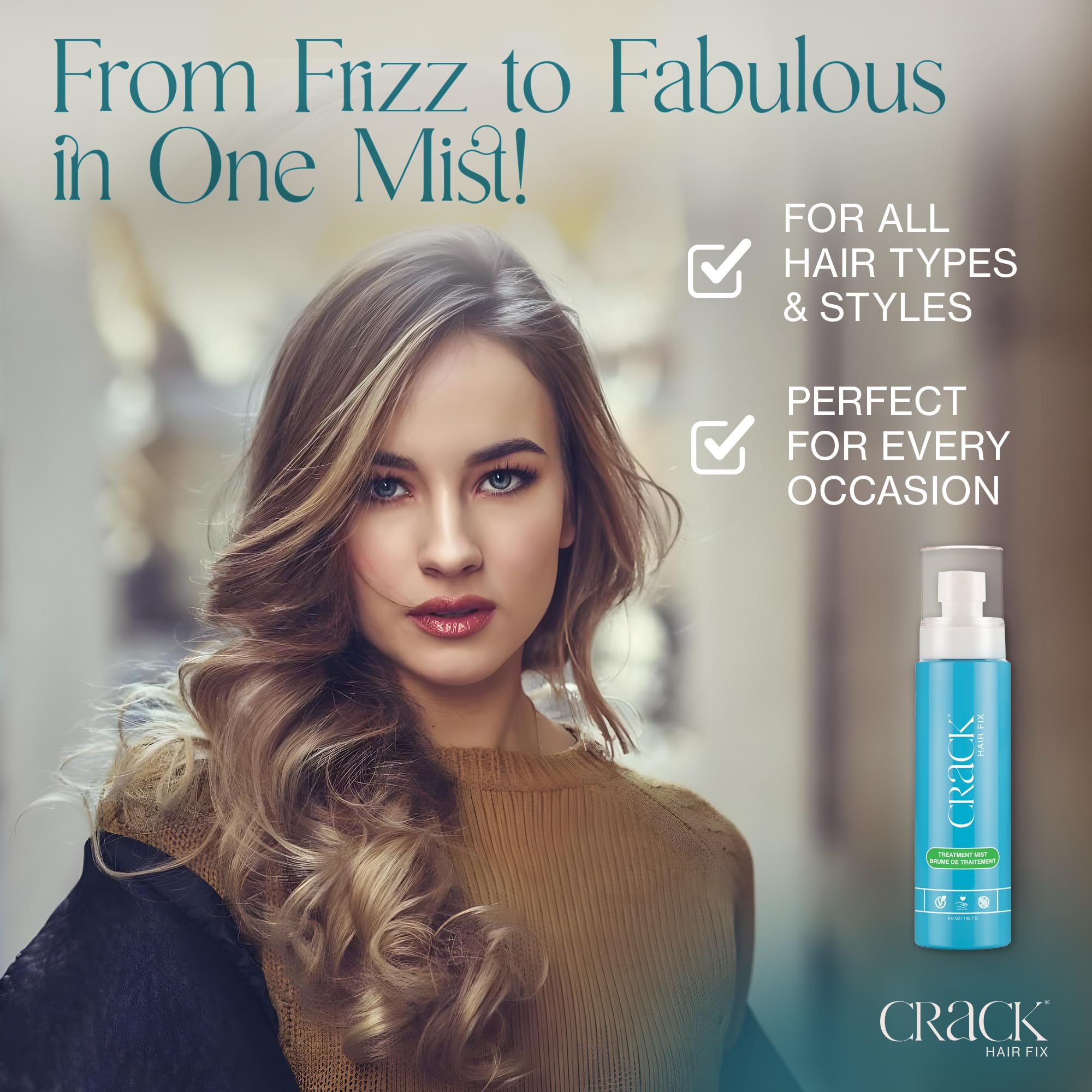 Crack Hair Fix Mist, brillo-saludable: realza el brillo natural de tu cabello.
