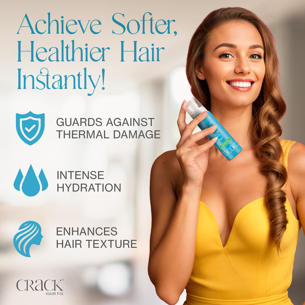 Crack Hair Fix Mist, control-frizz: brillo saludable sin peso.