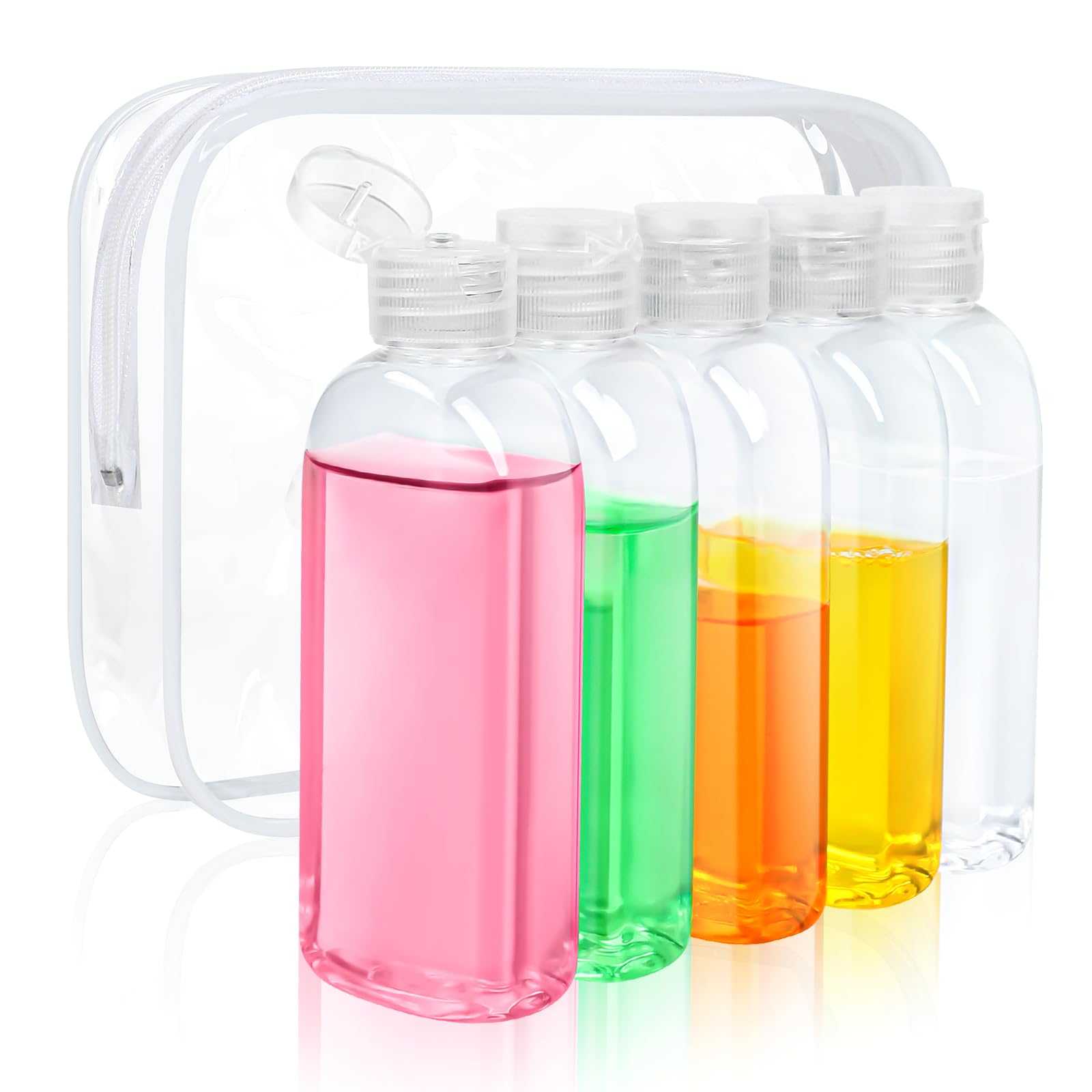 Craftisan: juego de botellas de viaje claras, 3.4 oz, listas para equipaje.