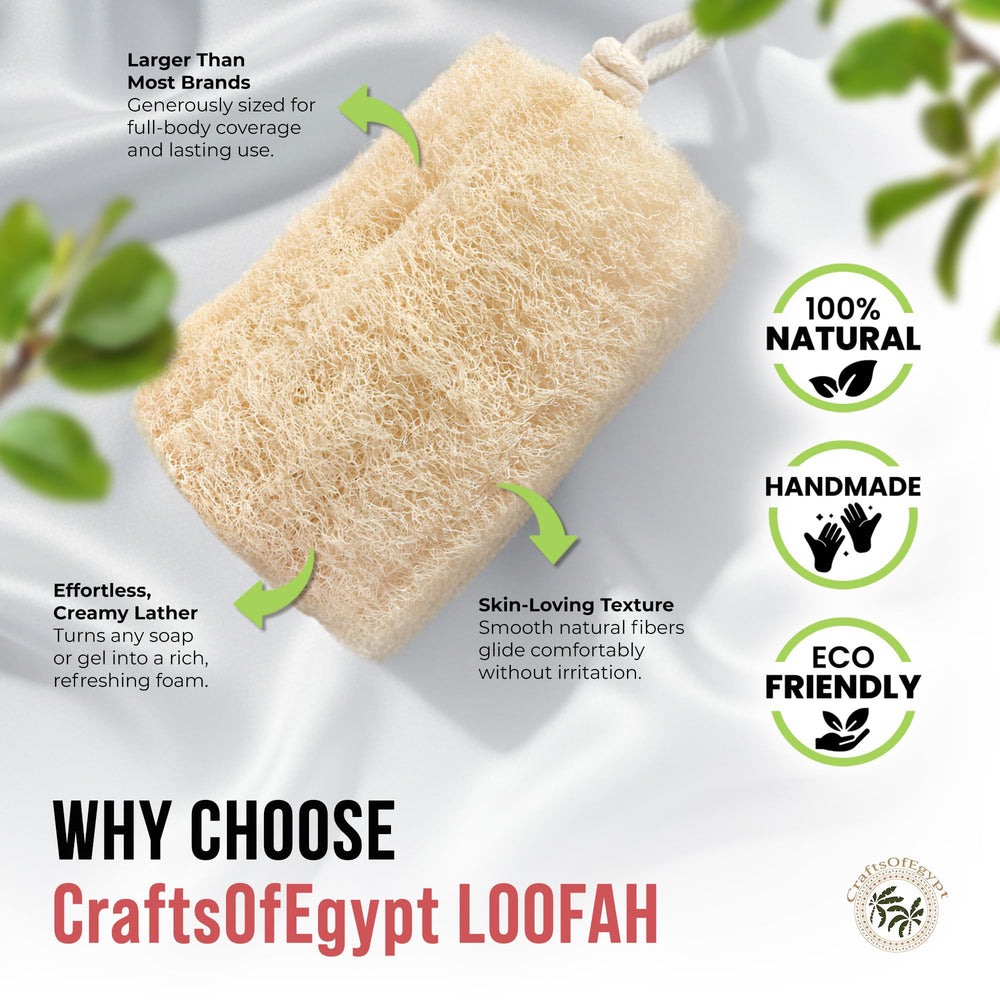 CraftsOfEgypt loofah grand format pour tout le corps