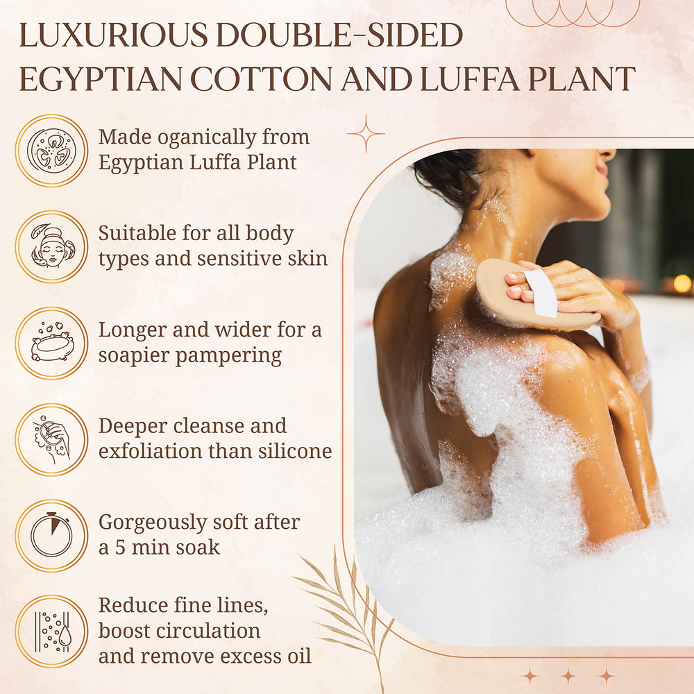 CraftsOfEgypt paquete de dos esponjas veganas para ducha.