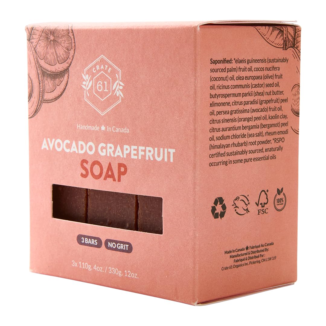 Aceites de oliva y coco en Crate 61 Organics jabon barra, hidratación suave