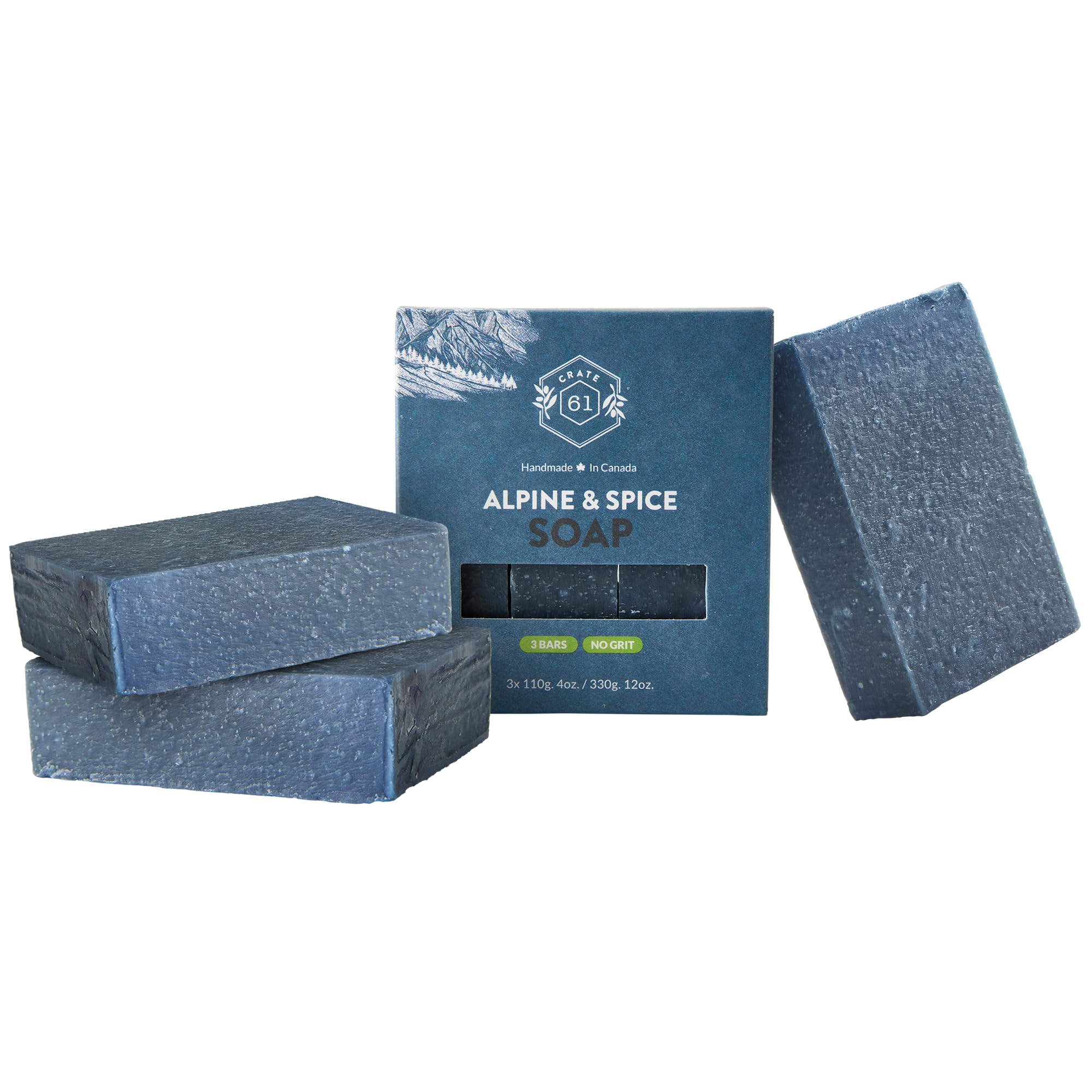 Crate 61 Organics barra jabón alpino: limpieza suave para piel diaria