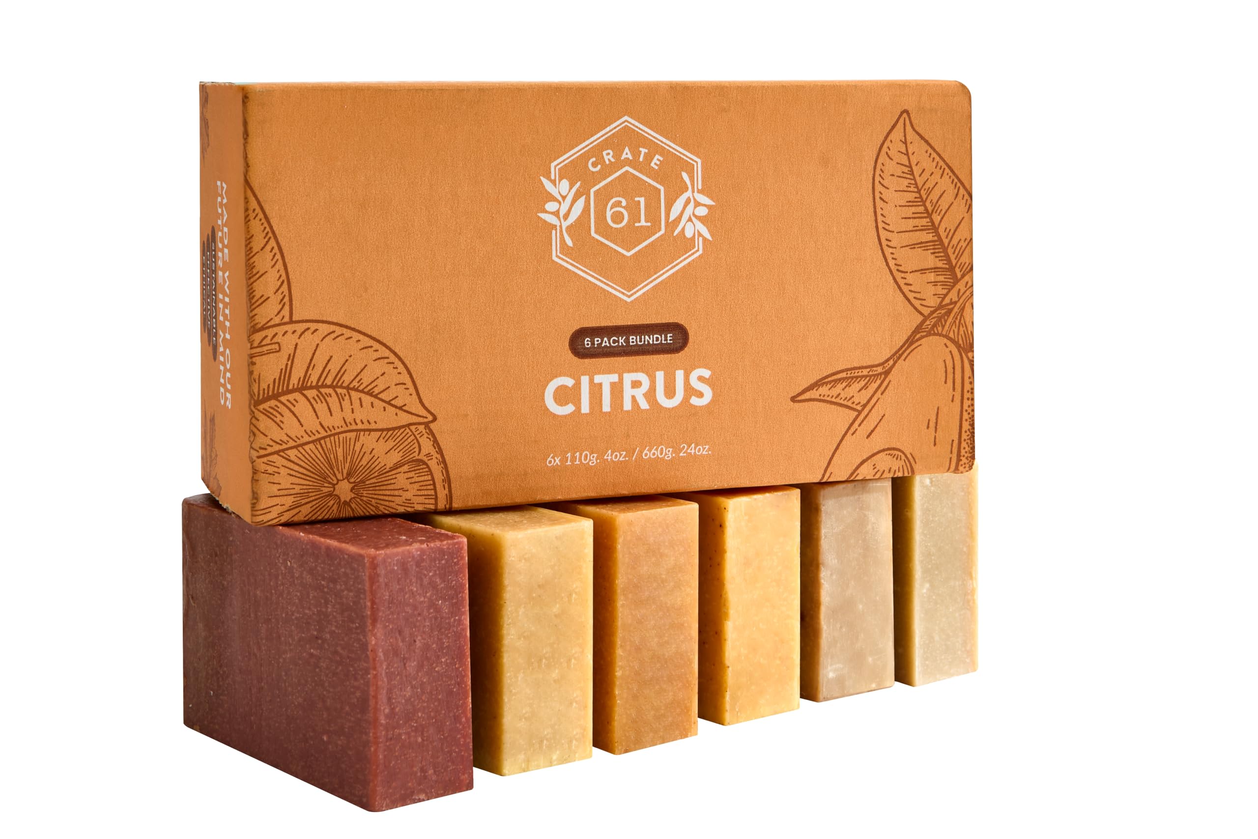 Crate 61 Organics jabón Citrus con ingredientes oliva y coco