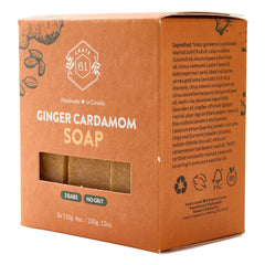 Crate 61 Organics barra jabón jengibre-cardamomo uso diario en rostro.