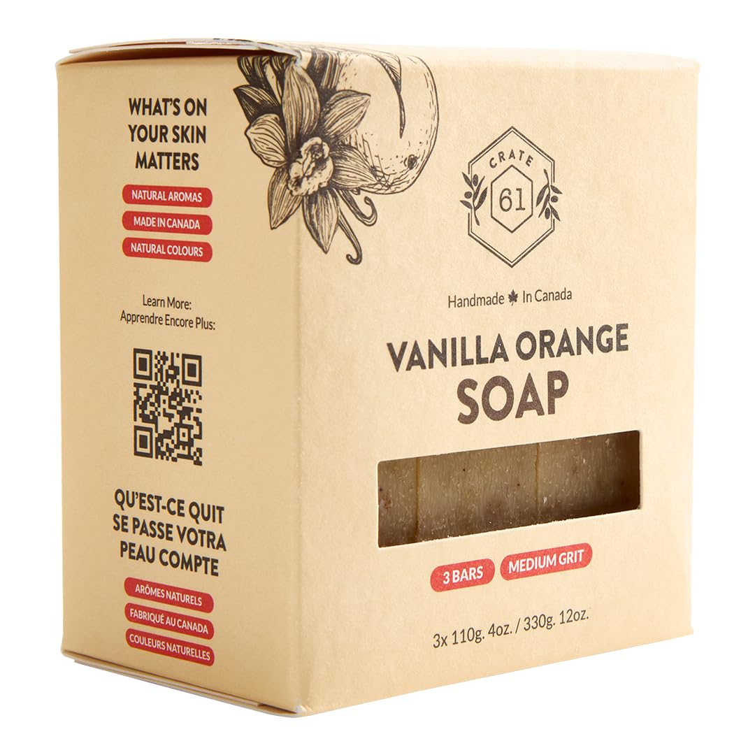 Crate 61 Organics barra Vanilla Naranja, detalle de aceites esenciales.