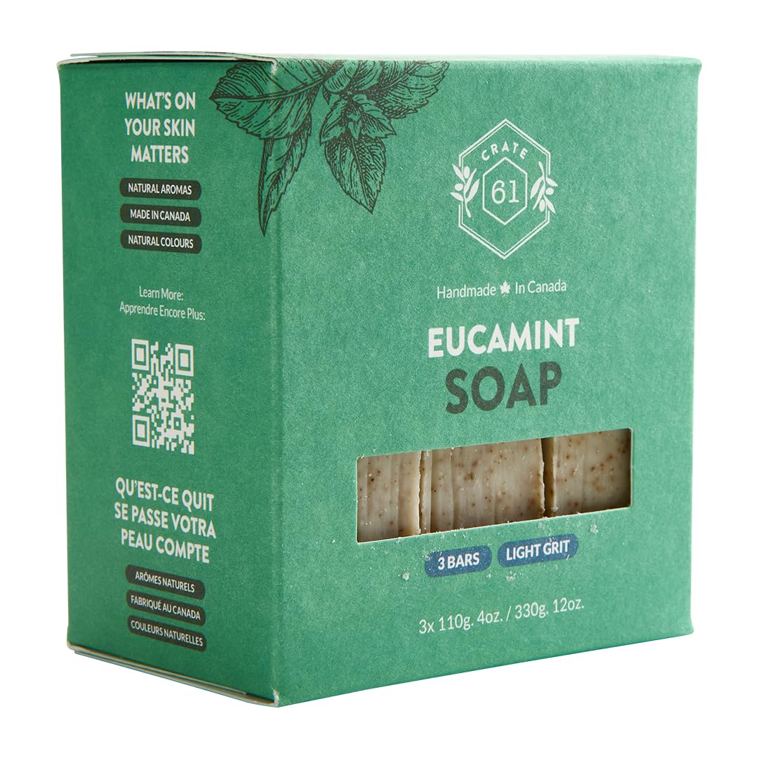 Crate 61 Organics Jabón en barra, ingredientes naturales destacan aromas.