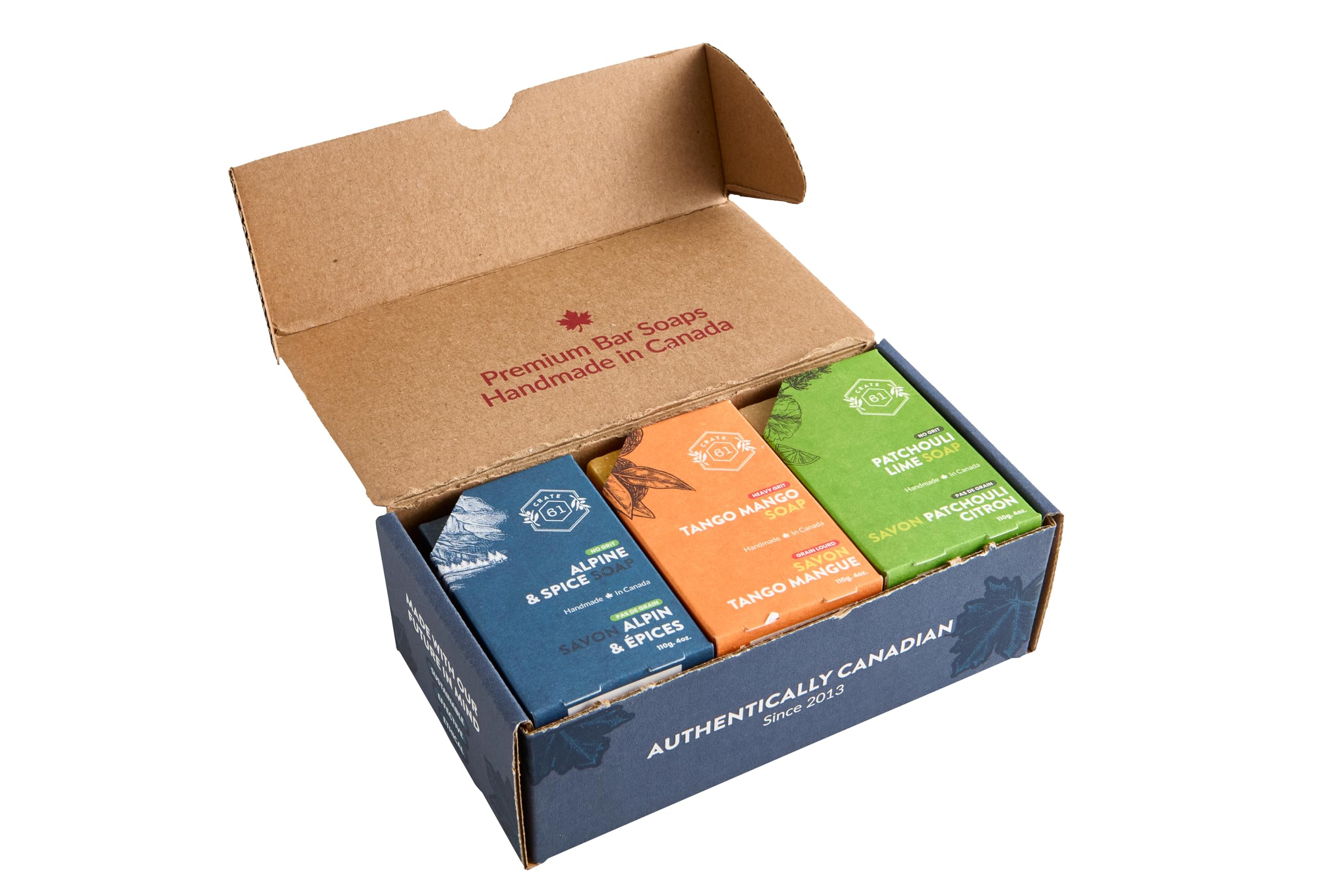 Crate 61 Organics jabón en barra proceso en frío, cuidado suave.