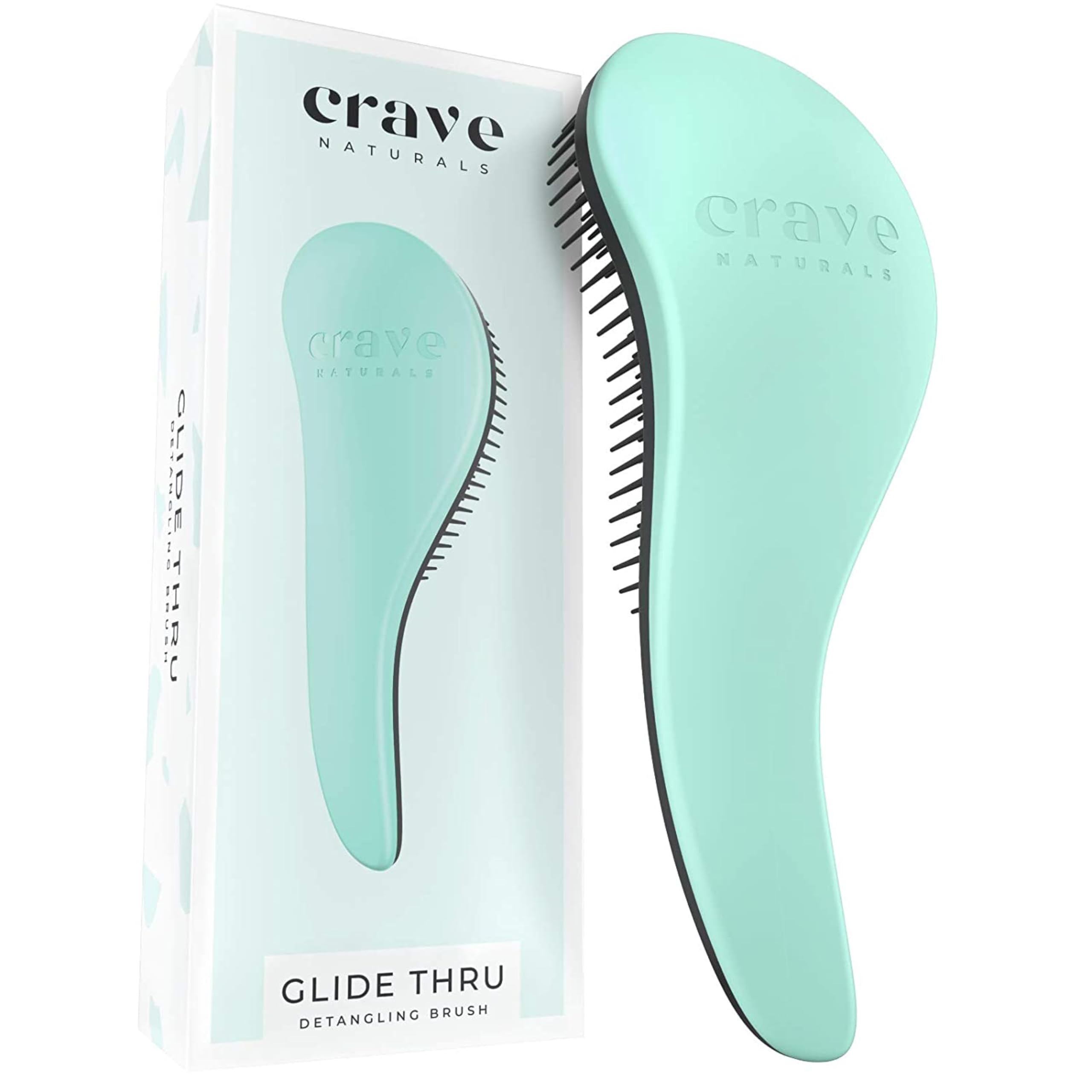 Crave Naturals Biggie Glide Thru cepillo desenredante para deslizamiento suave