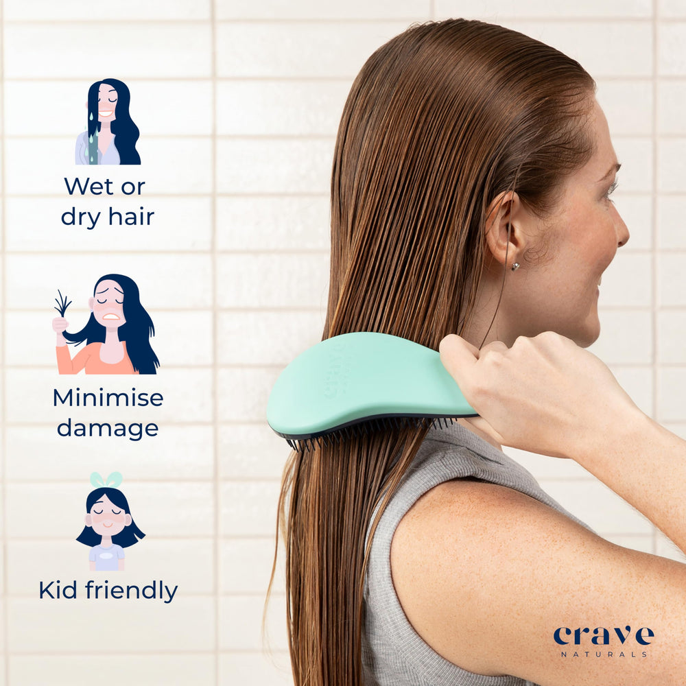 Crave Naturals Biggie Glide Thru mango ergonómico para un agarre cómodo