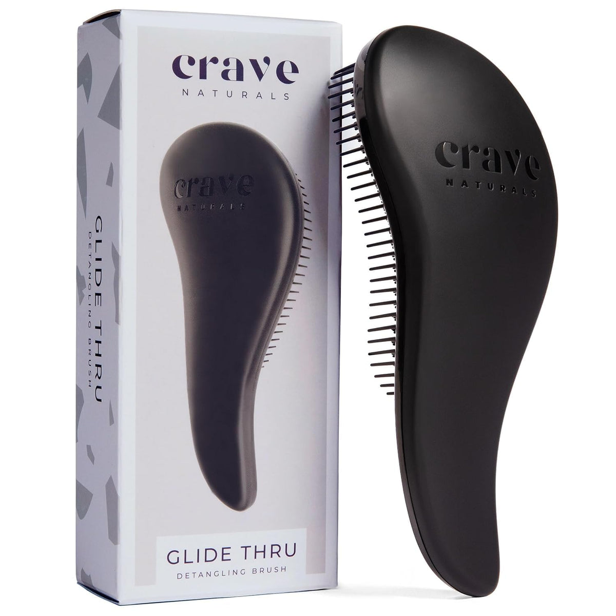 Crave Naturals Biggie Glide Thru, peine desenredante para cabello, evita tirones y roturas.
