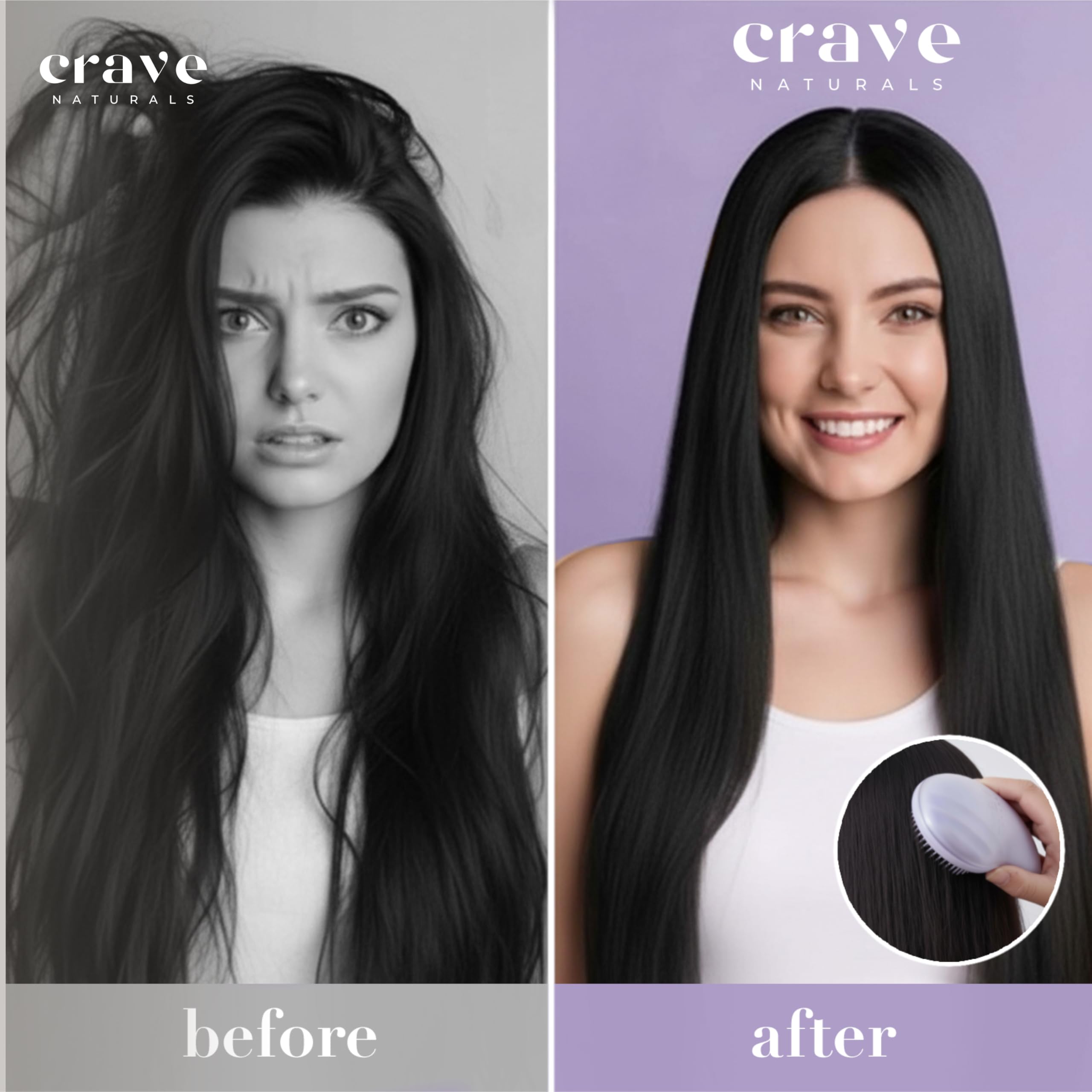 Crave Naturals cepillo desenredante masajea el cuero cabelludo con cada pasada