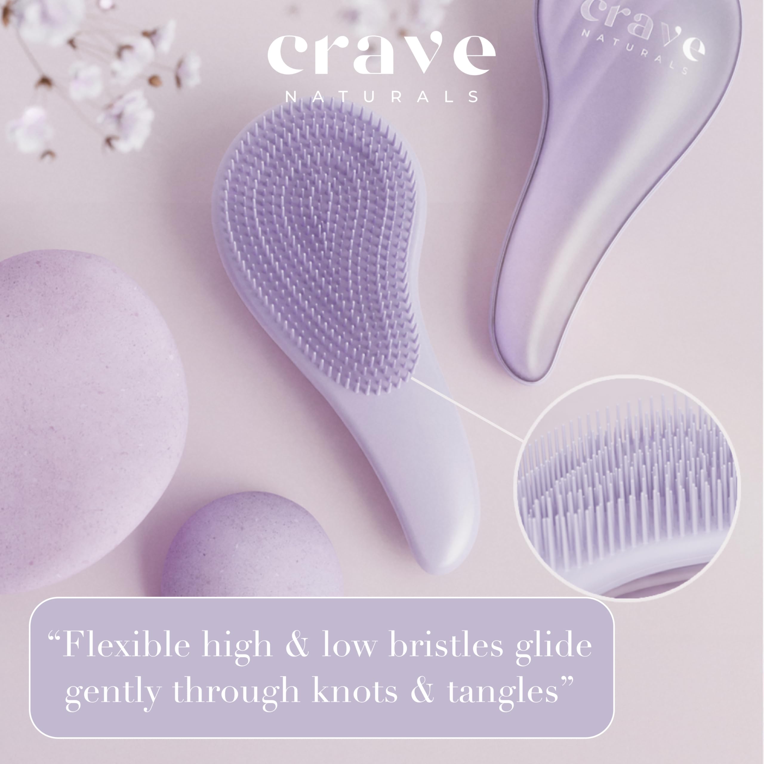 Crave Naturals cepillo desenredante para cabello liso uso diario suave