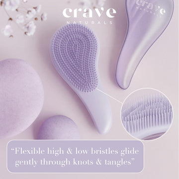 Crave Naturals cepillo desenredante para cabello liso uso diario suave