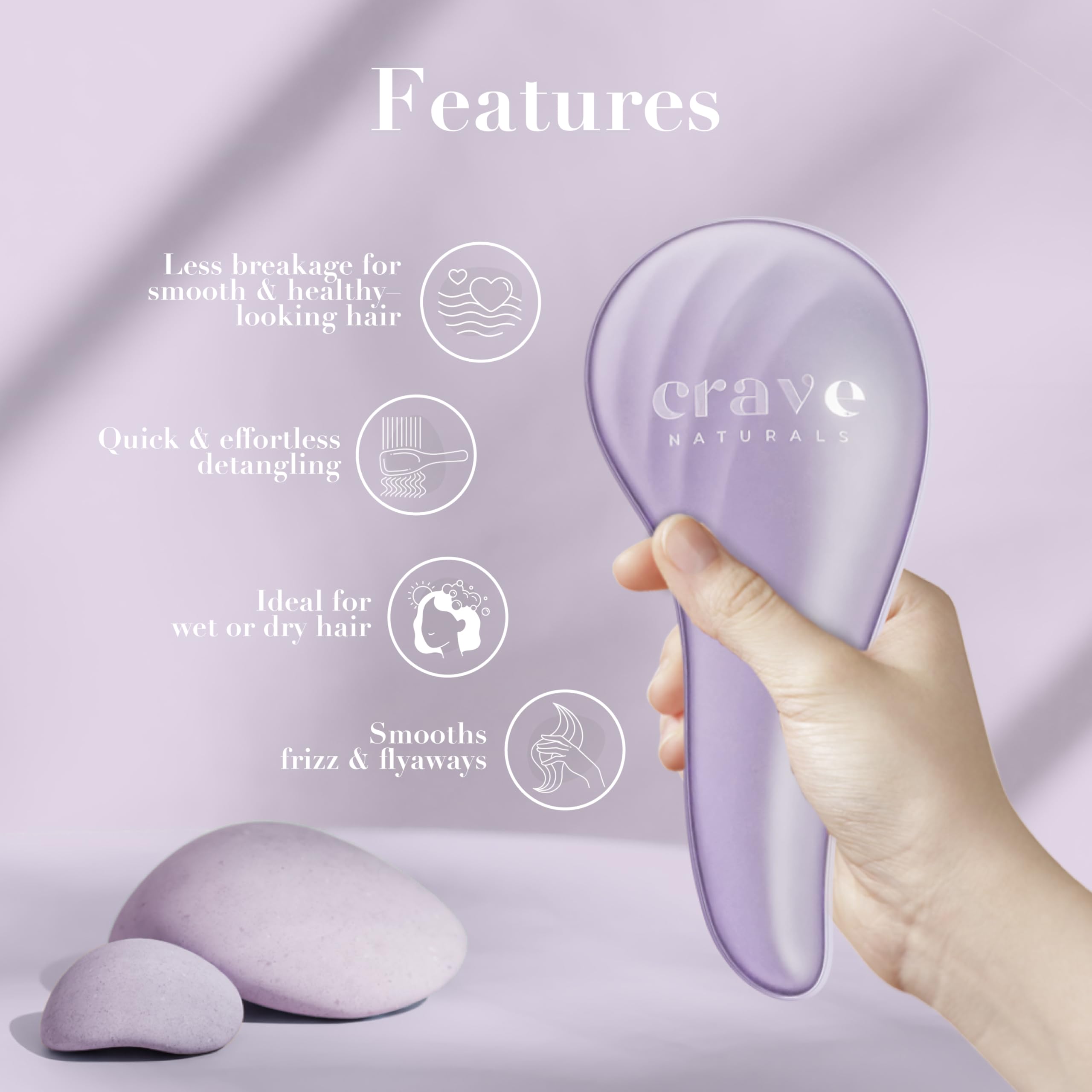 Crave Naturals cepillo desenredante para niños diseño suave