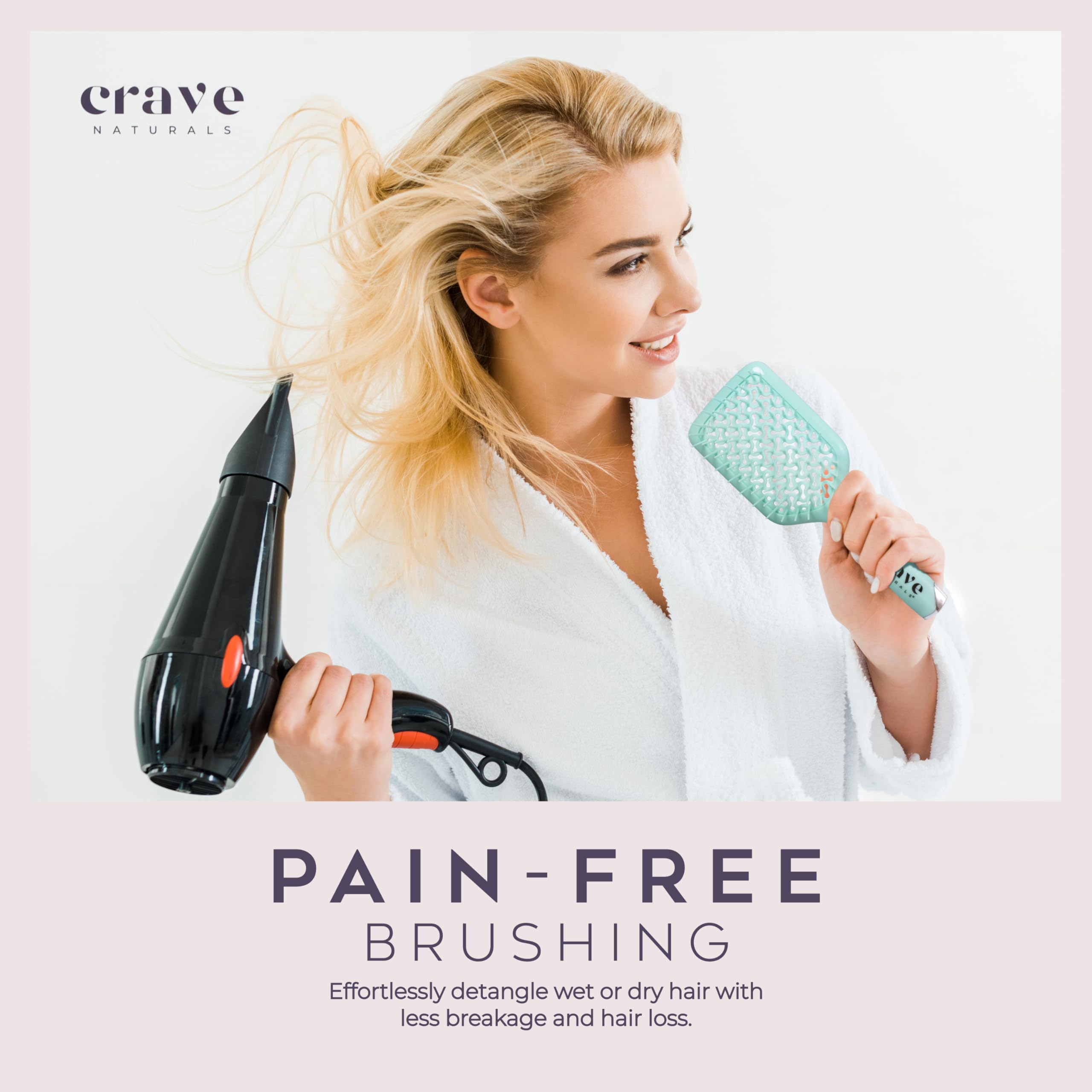 Cepillo Crave Naturals compacto, ideal para viaje y transporte