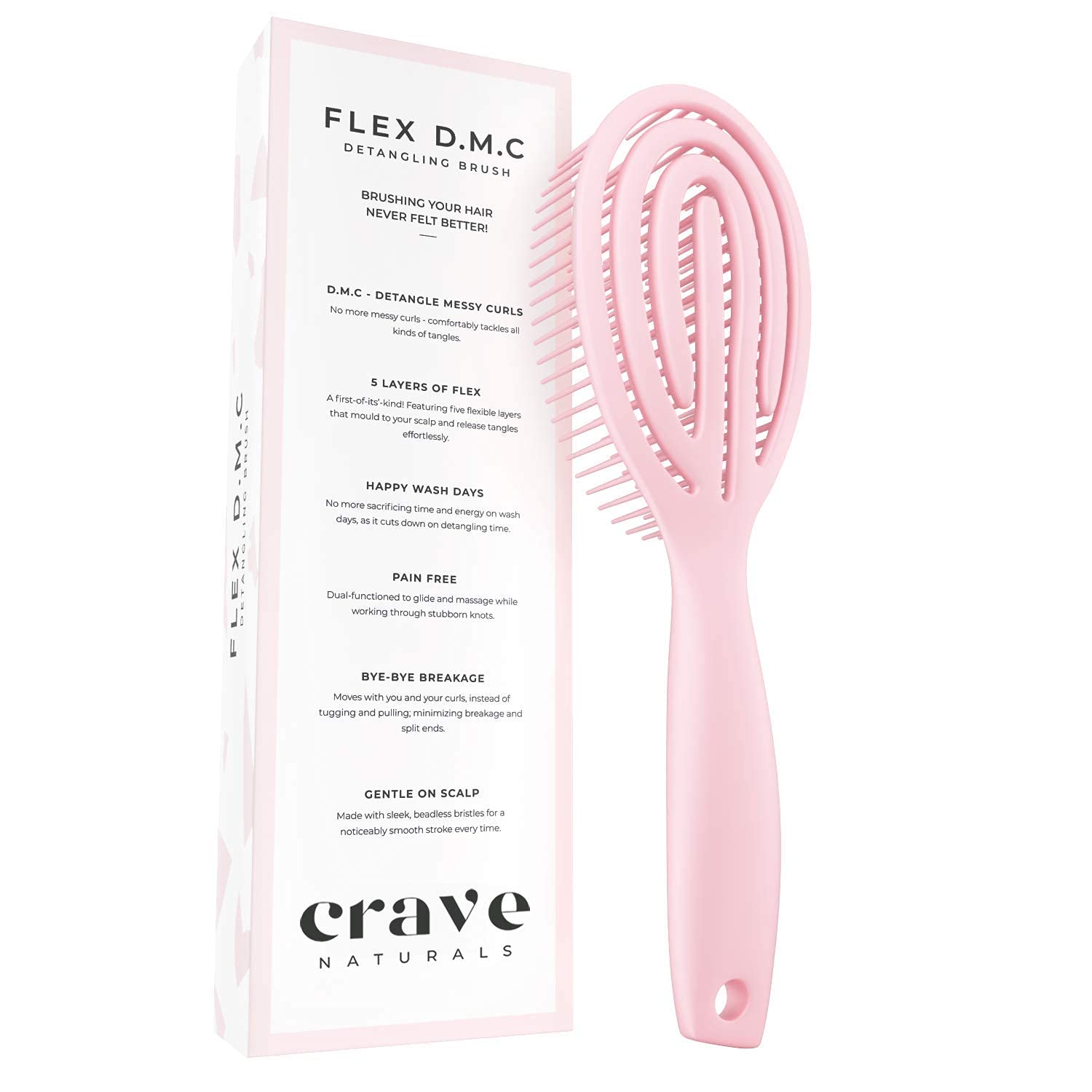 Crave Naturals FLEX DMC reduce roturas del cabello durante el peinado.