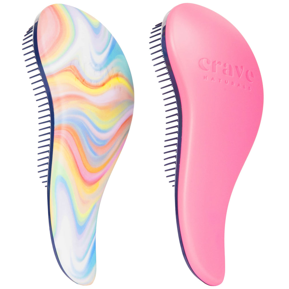 Crave Naturals Glide Thru desenredante rosa con remolino para cabello rizado