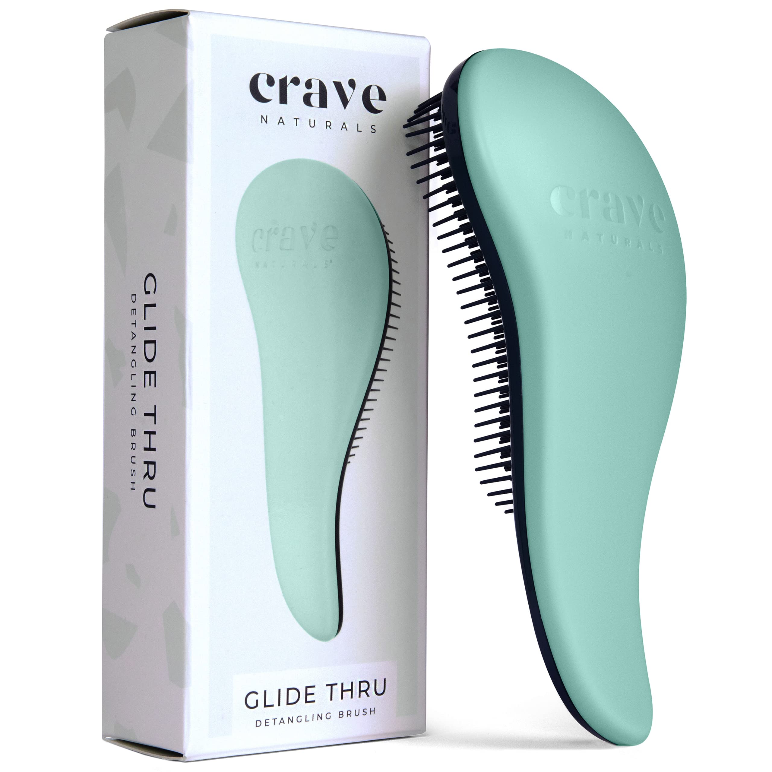 Crave Naturals Glide Thru en turquesa, desenreda nudos con suavidad.