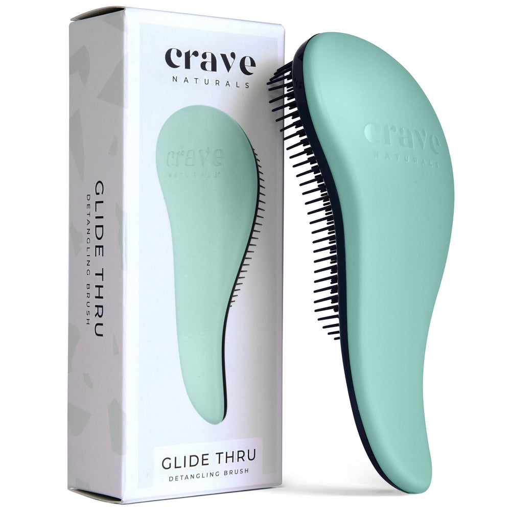 Crave Naturals Glide Thru en turquesa, desenreda nudos con suavidad.
