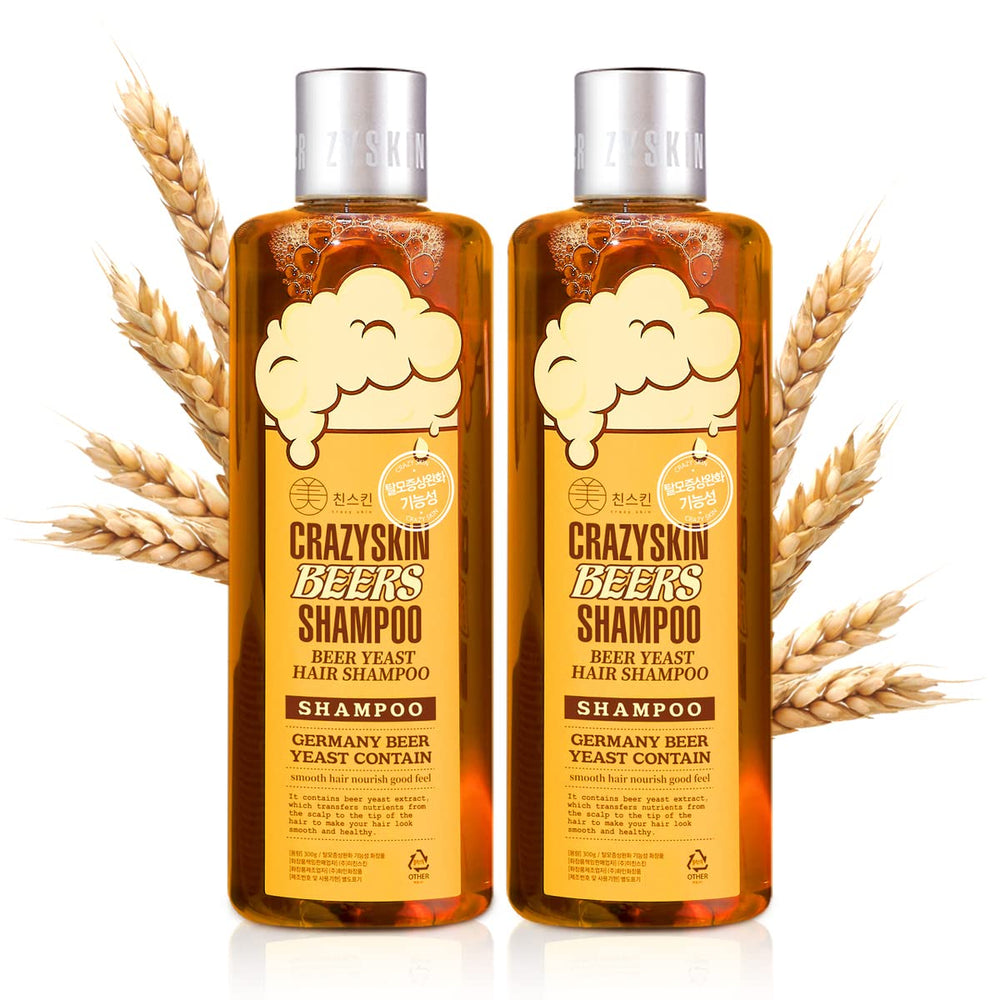 CRAZY SKIN Shampooing bière allemande : bouteille prête à l’emploi pour soin capillaire quotidien.