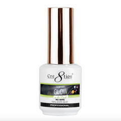 Cre8tion capa superior gel luminosa brilla en oscuridad para uñas llamativas.