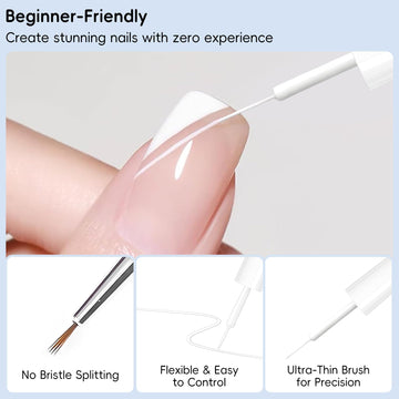 Diseños minimalistas en uñas con gel blanco Creaglam.