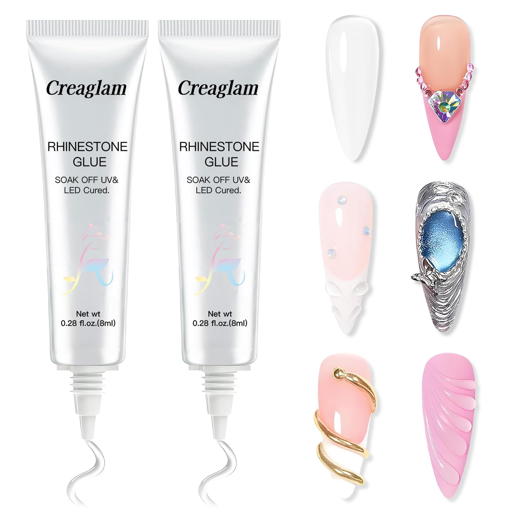 Creaglam: dos botes de pegamento para uñas con fijación duradera
