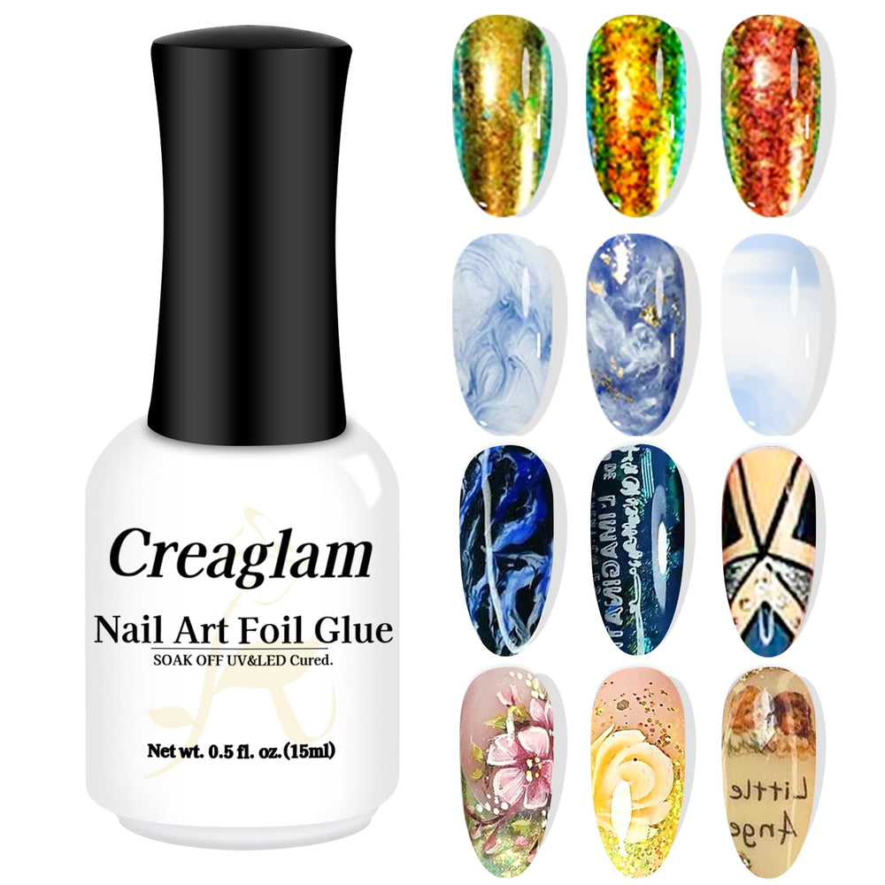 Creaglam gel pegamento foil uñas 15ml para transferencias duraderas.