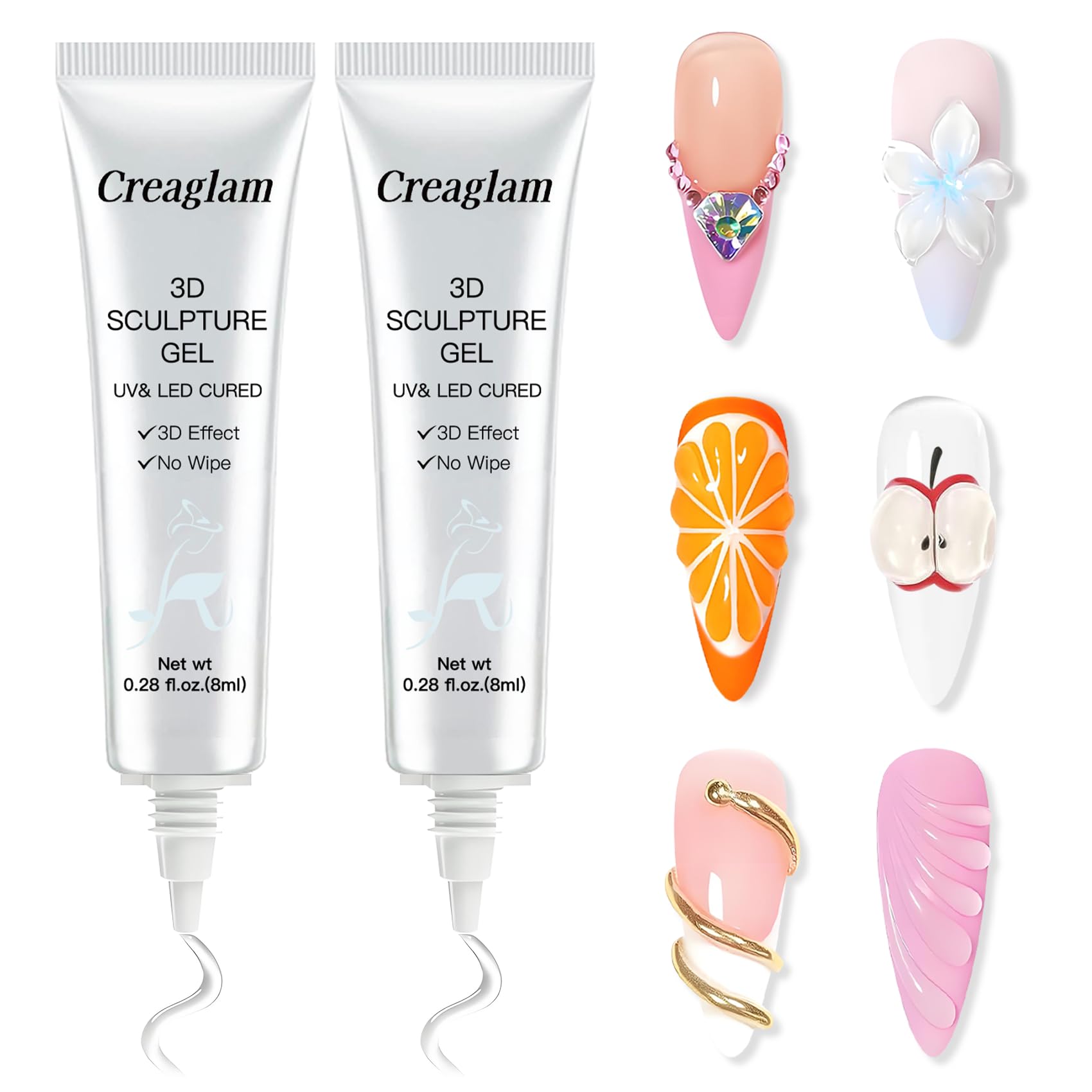 Creaglam kit arte uñas 3D: diseño con gel.
