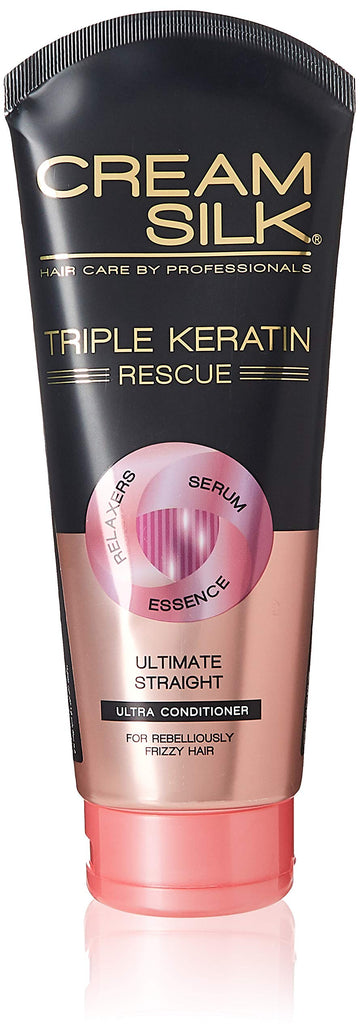 Cream Silk Triple Keratina Rescue bálsamo liso para cabello liso y fácil de peinar