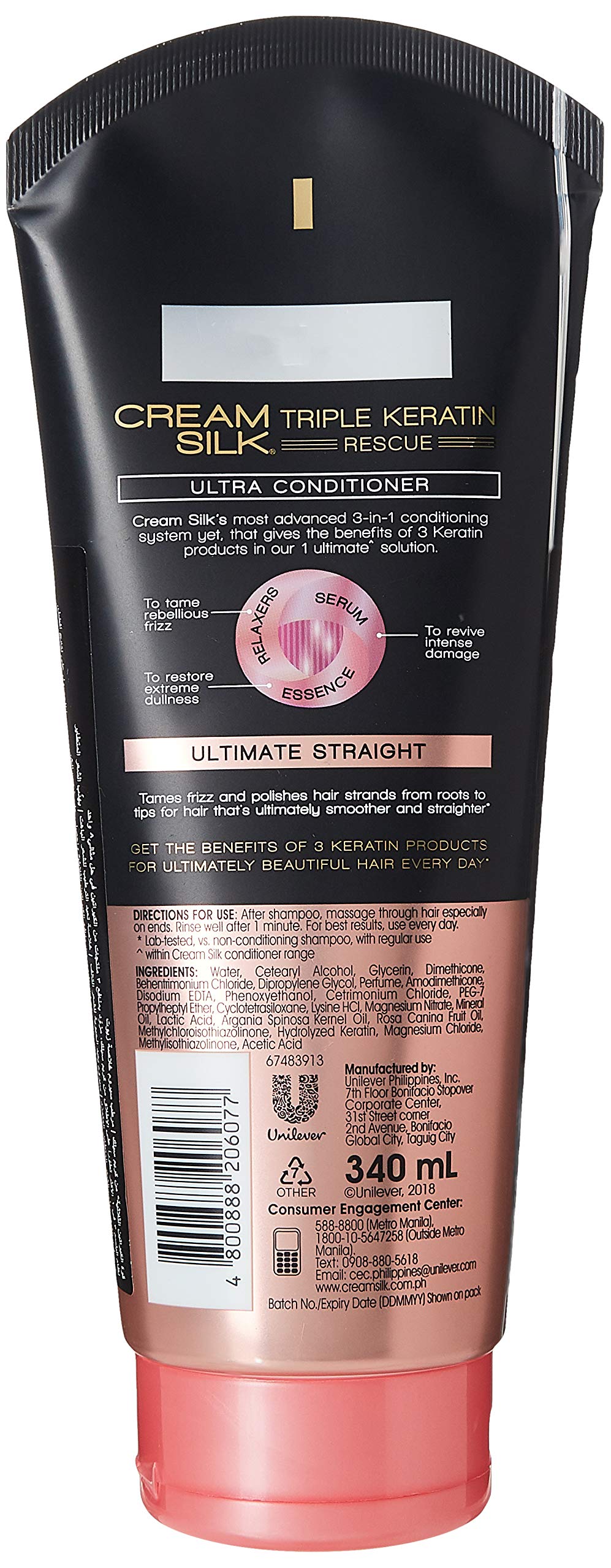 Cream Silk Triple Keratina Rescue bálsamo para brillo saludable y suavidad diaria