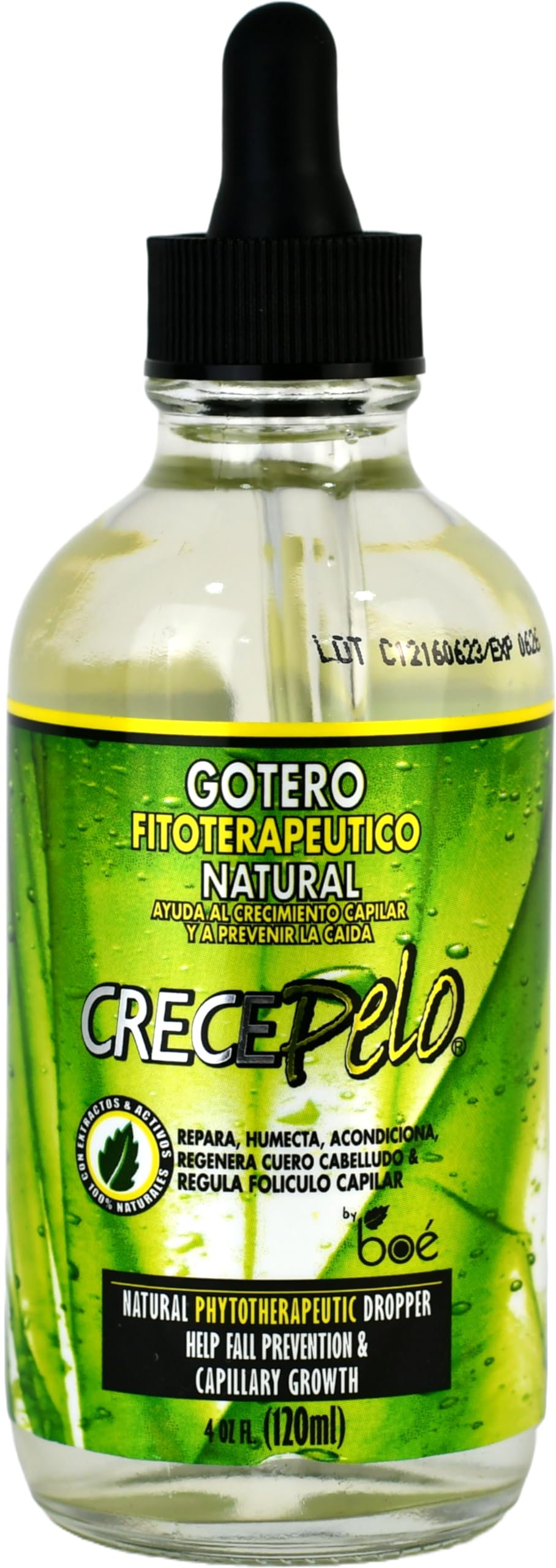 Crece Pelo Gotero 4oz 2-Pack, serum hidratante con textura suave para cabello saludable.
